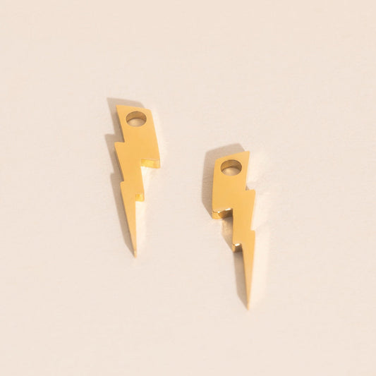 Lightning Bolt Huggie Hoop Charms