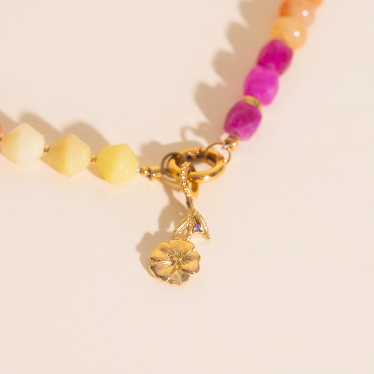 February Violet Birth Flower Necklace Charm