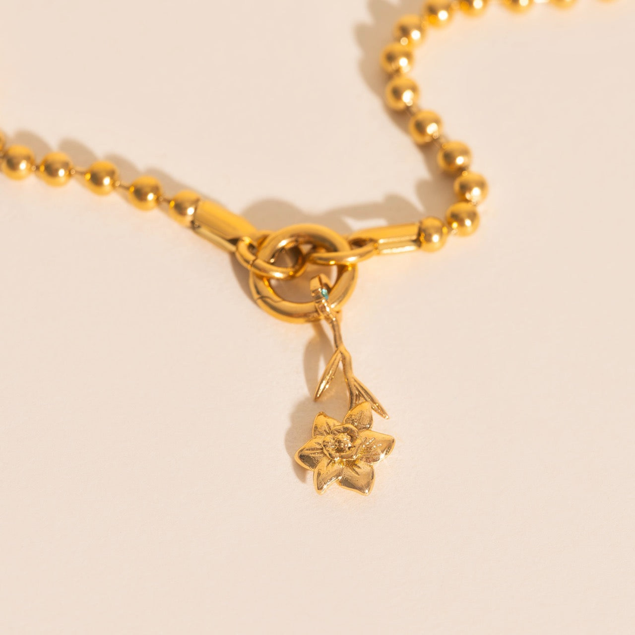 March Daffodil Birth Flower Necklace Charm
