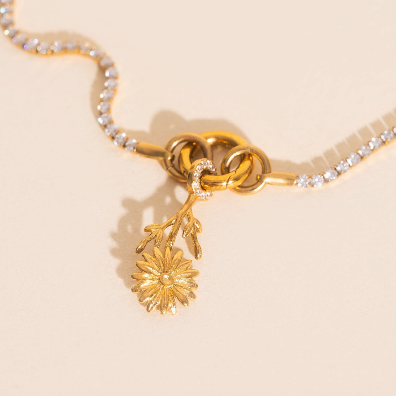 April Daisy Birth Flower Necklace Charm