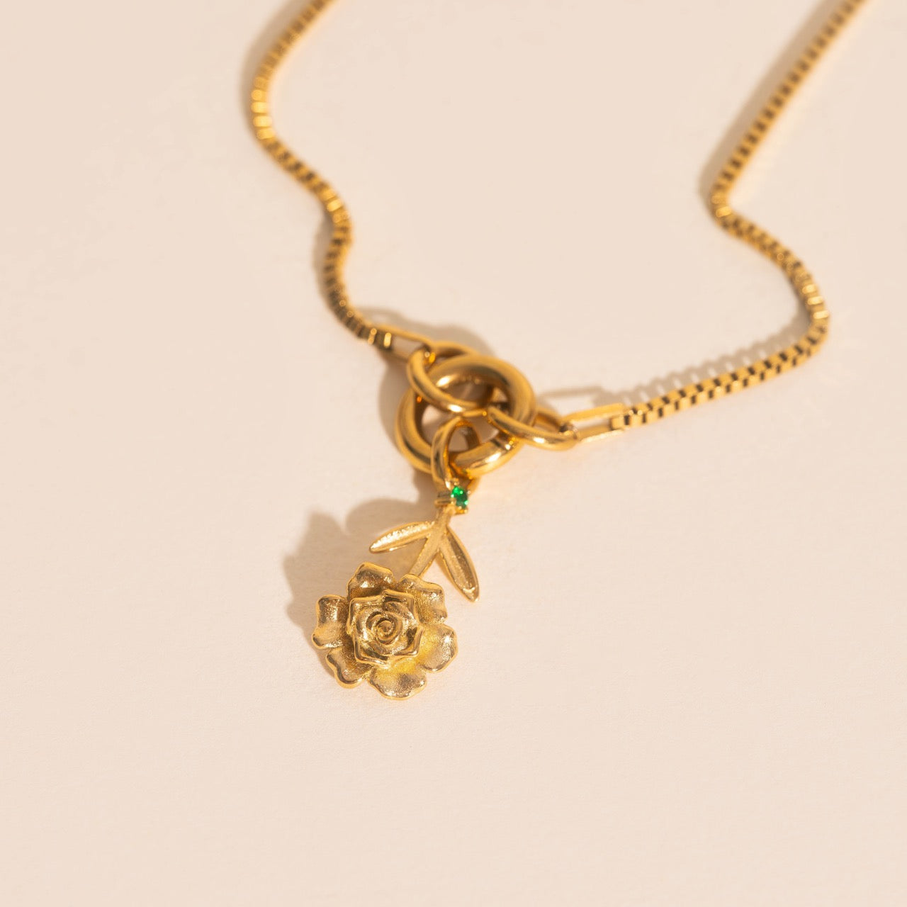 May Peony Birth Flower Necklace Charm