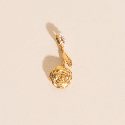 June Rose Birth Flower Necklace Charm