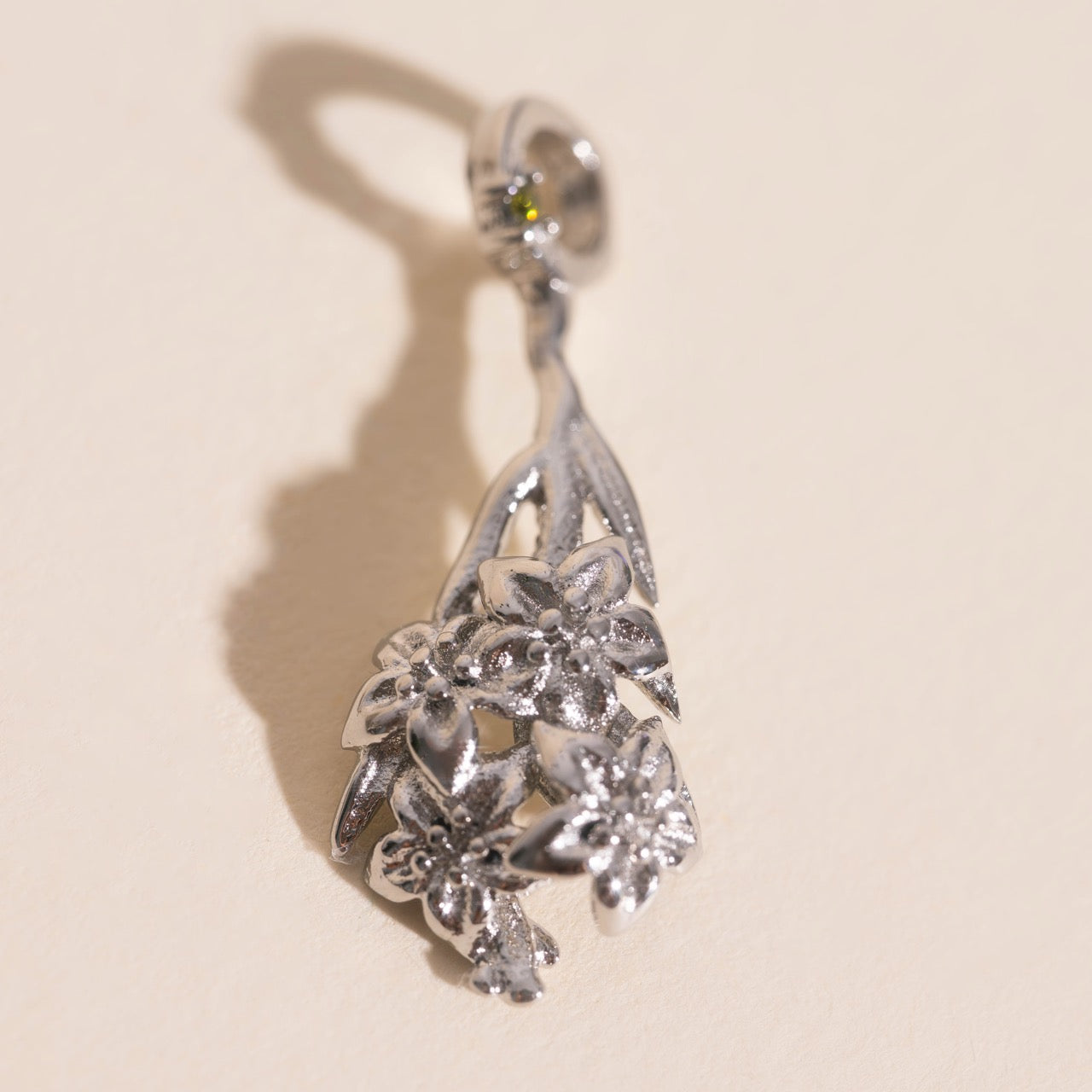 August Gladiolus Birth Flower Necklace Charm
