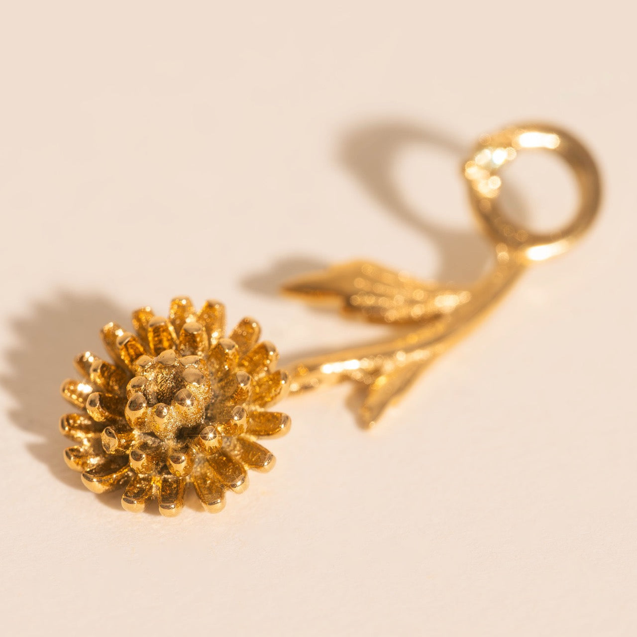 November Chrysanthemum Birth Flower Necklace Charm