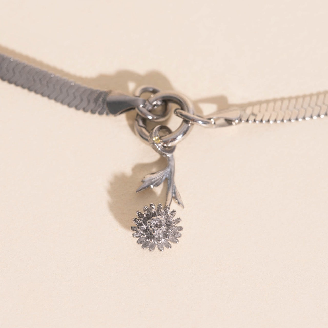 November Chrysanthemum Birth Flower Necklace Charm