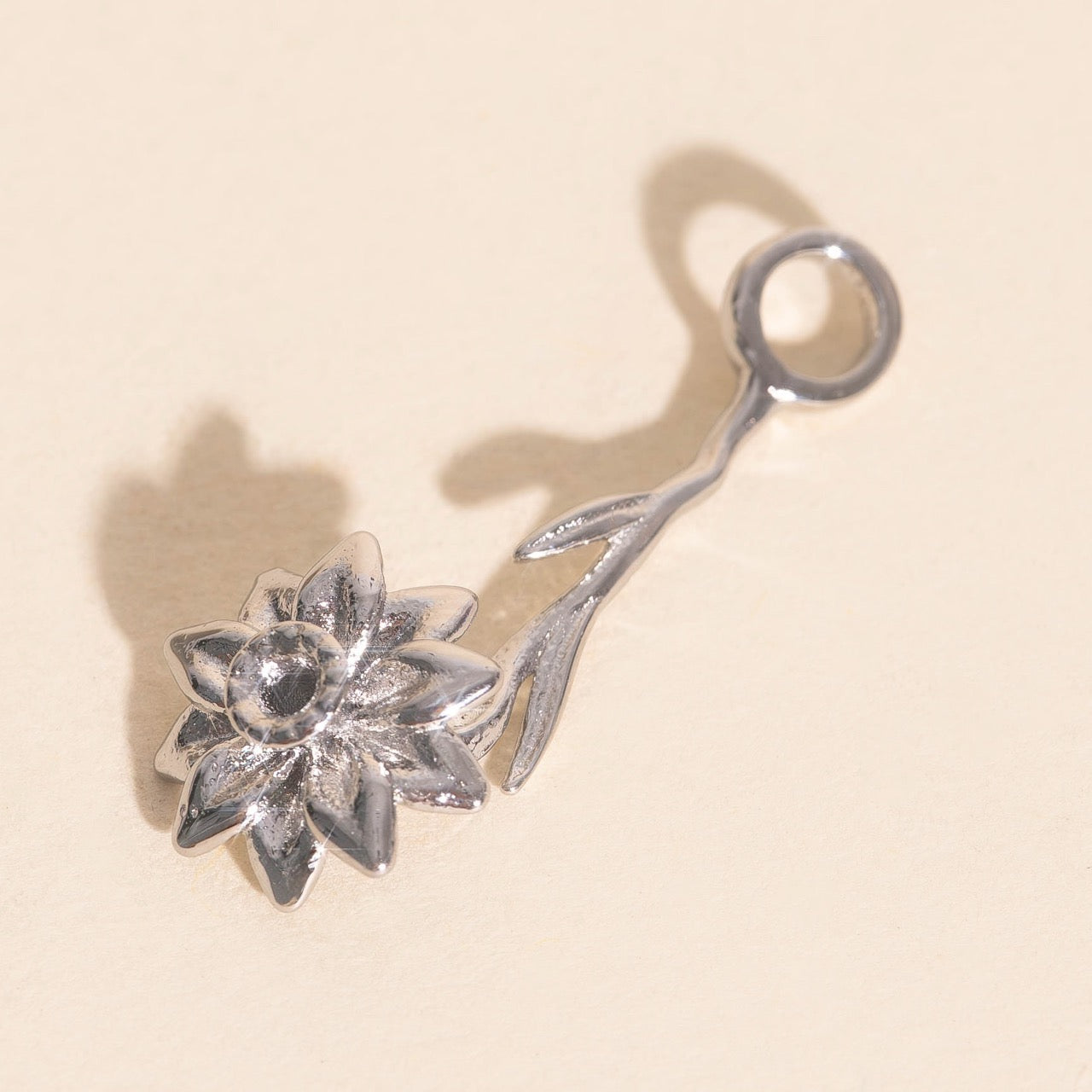 December Narcissus Birth Flower Necklace Charm