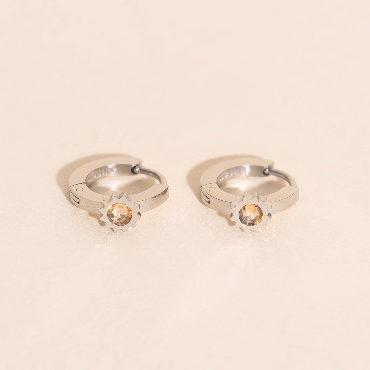 Sun 3D Huggie Hoop Earrings