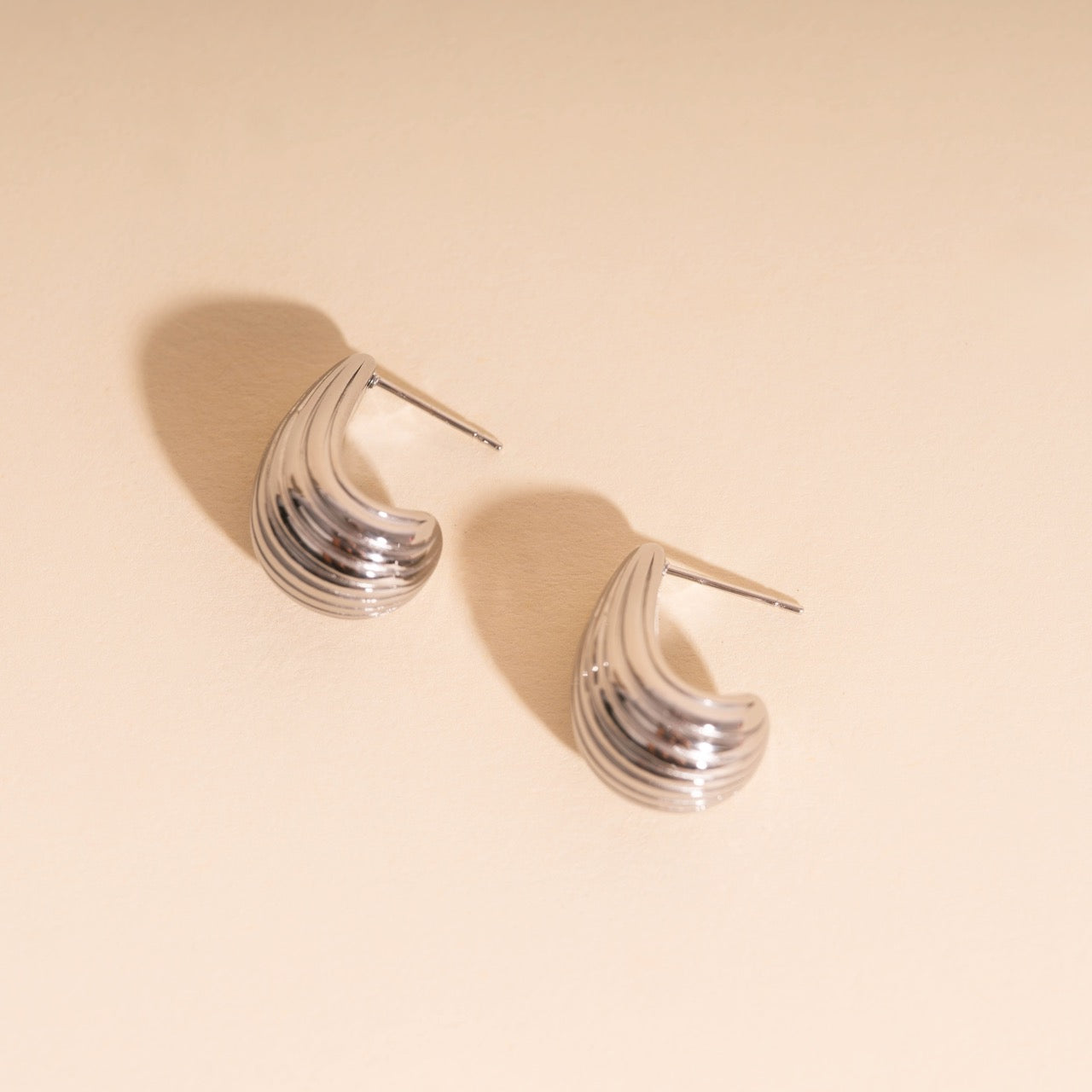 Chunky Tear Drop Stud Earrings