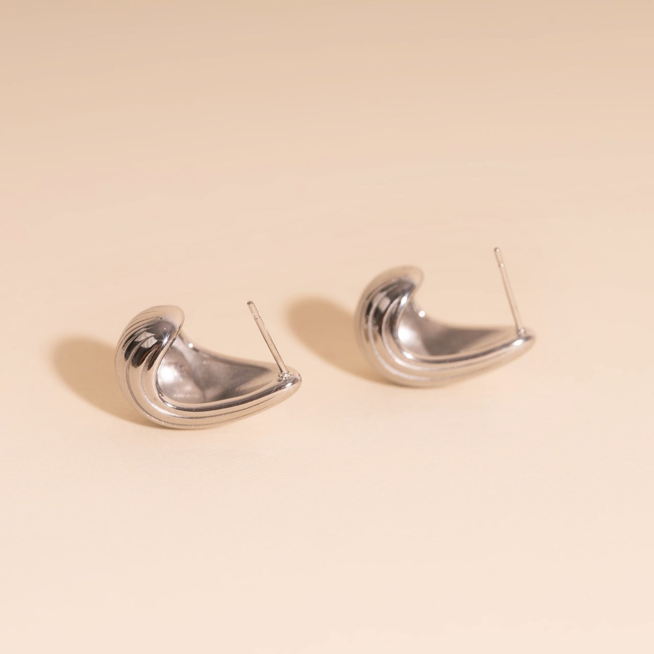 Chunky Tear Drop Stud Earrings