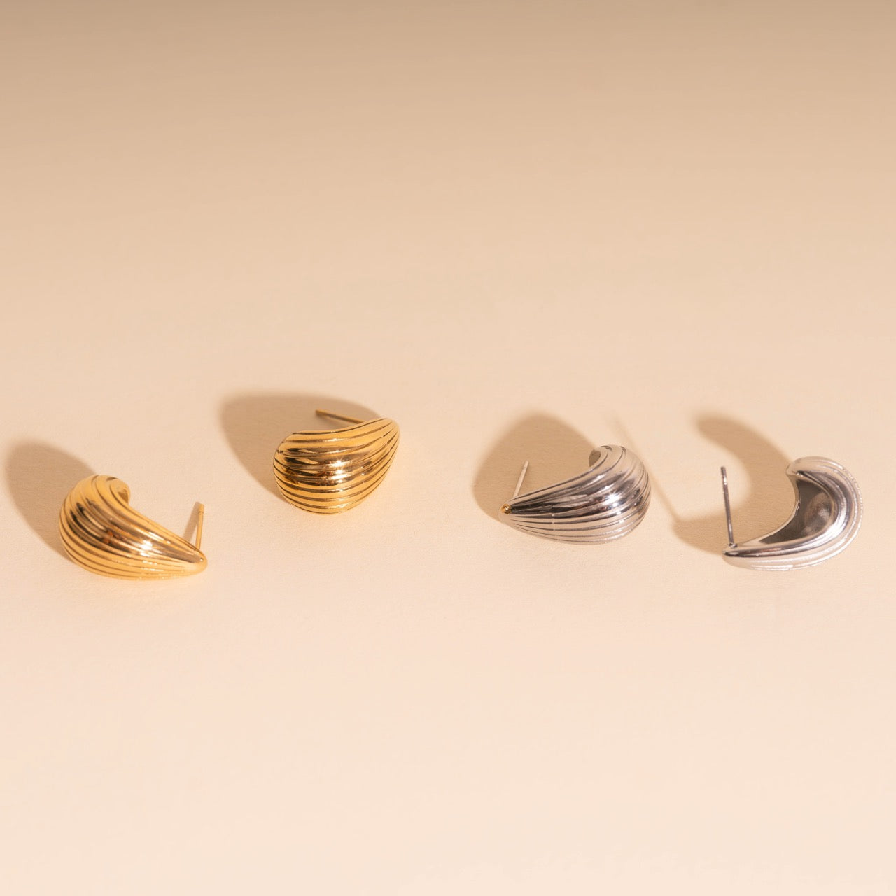 Chunky Tear Drop Stud Earrings