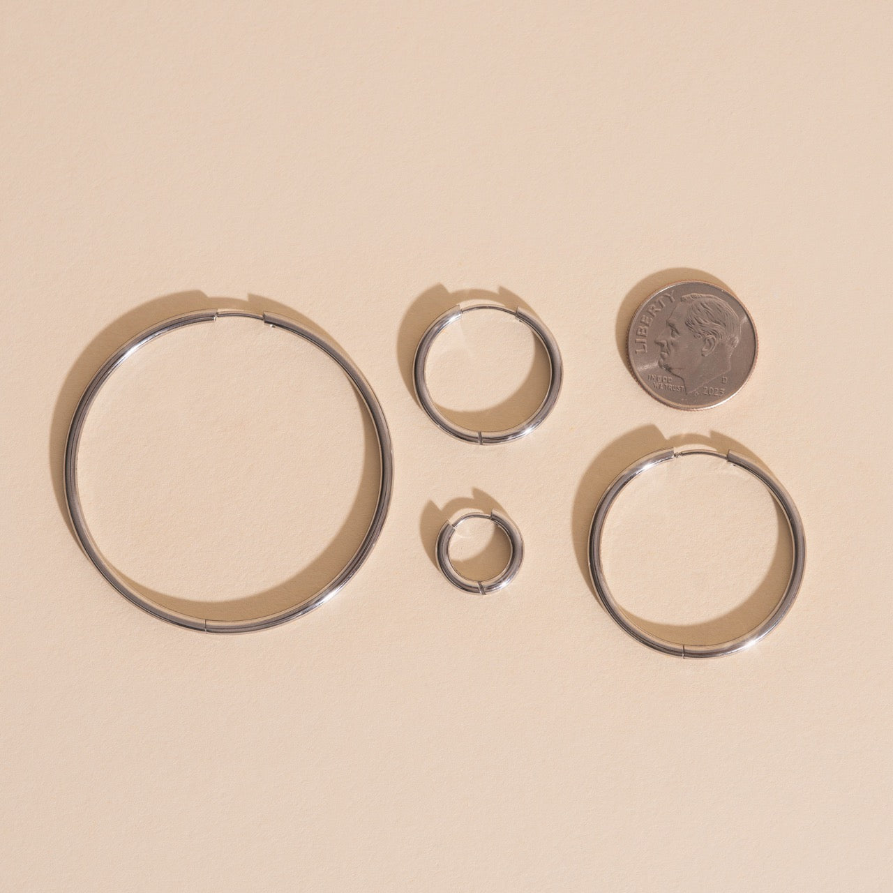 Titanium Circle Rounded Huggie Hoop Earrings - FeatherTUFF™