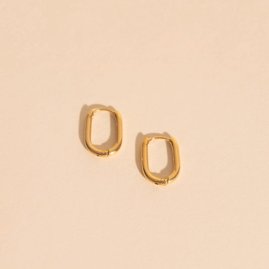 Titanium Rectangle Rounded Huggie Hoop Earrings - FeatherTUFF™