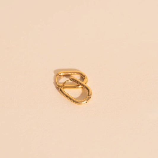 Rectangle Rounded Huggie Hoop Earrings