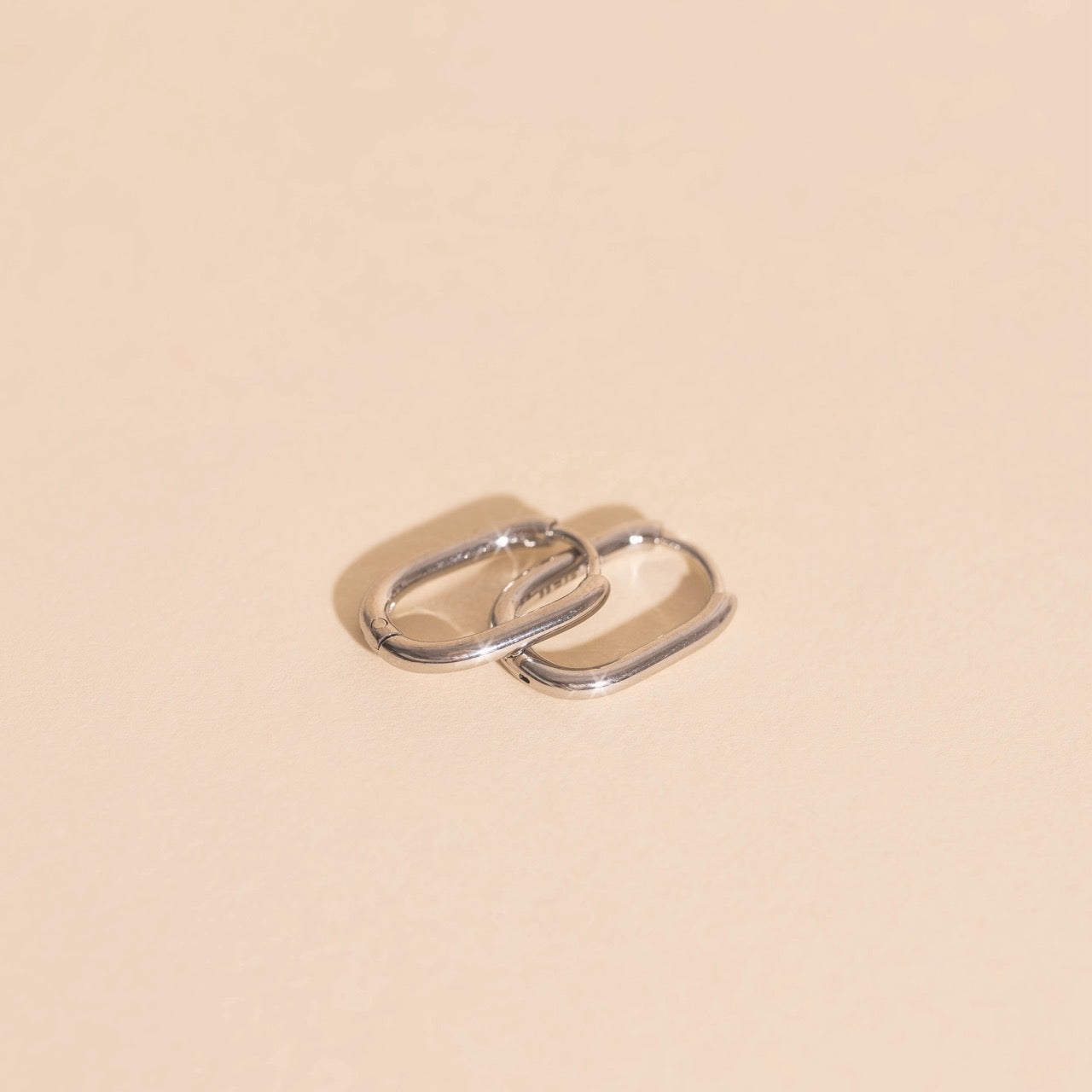 Titanium Rectangle Rounded Huggie Hoop Earrings - FeatherTUFF™