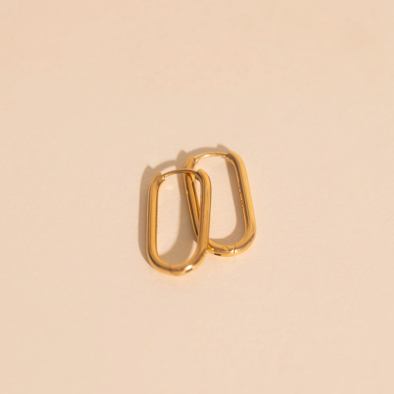Rectangle Rounded Huggie Hoop Earrings