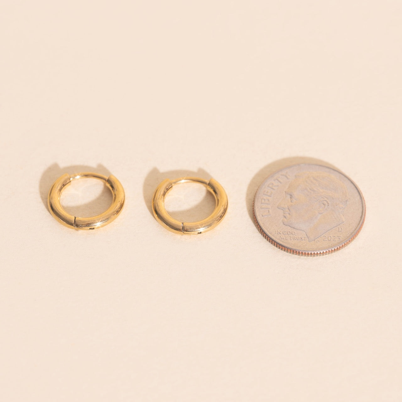 Mini Rounded Huggie Hoop Earrings