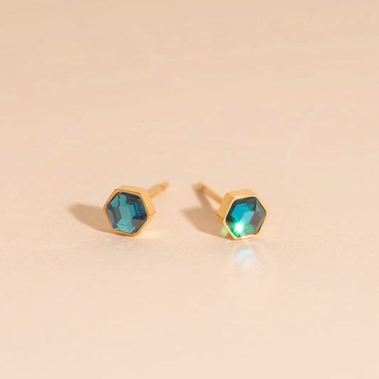 March Birthstone Stud Earrings
