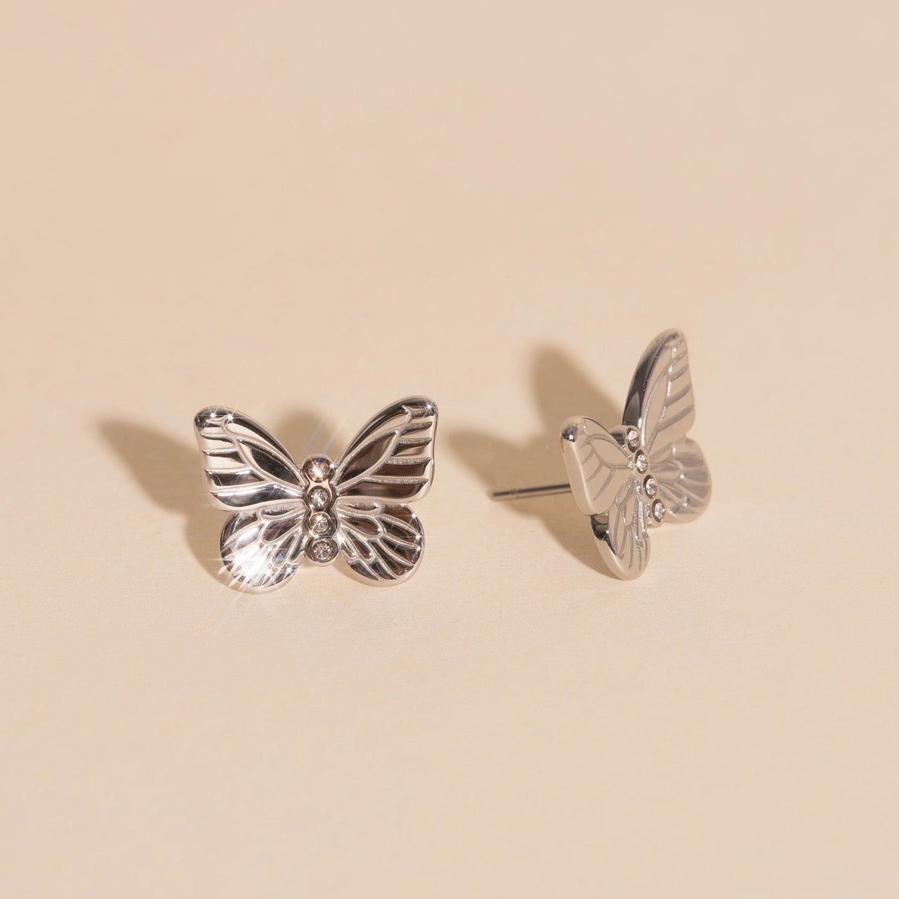 Butterfly Crystal Stud Earrings