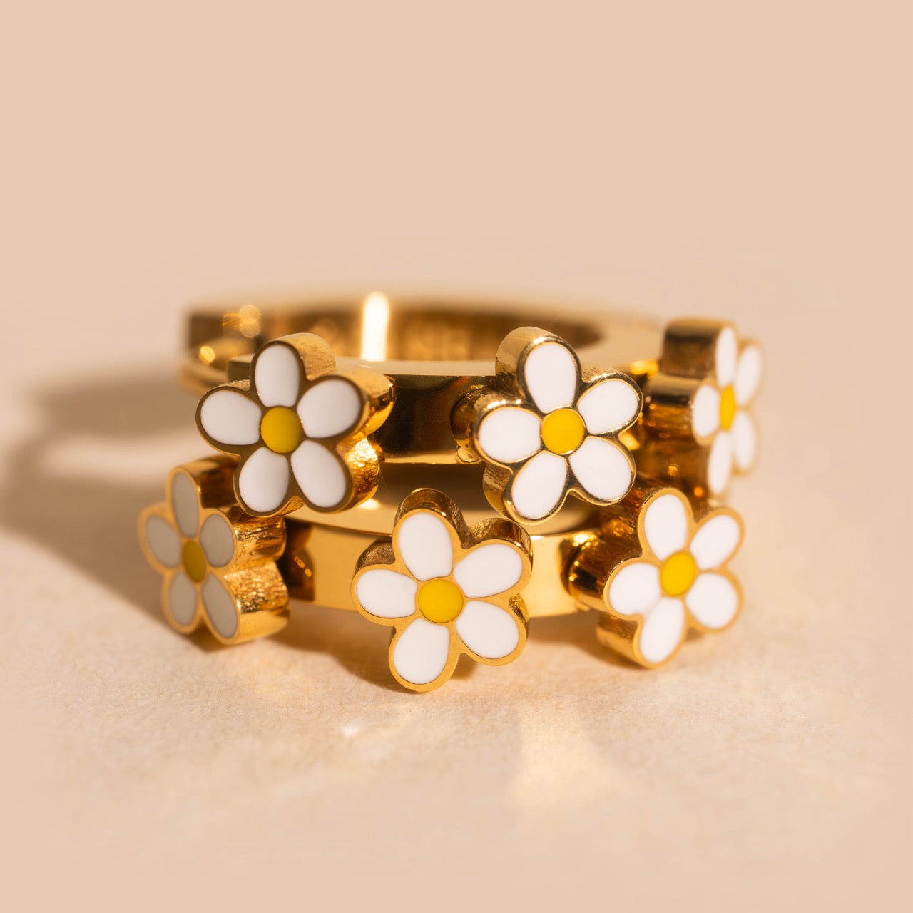 Daisy 3D Huggie Hoop Earrings