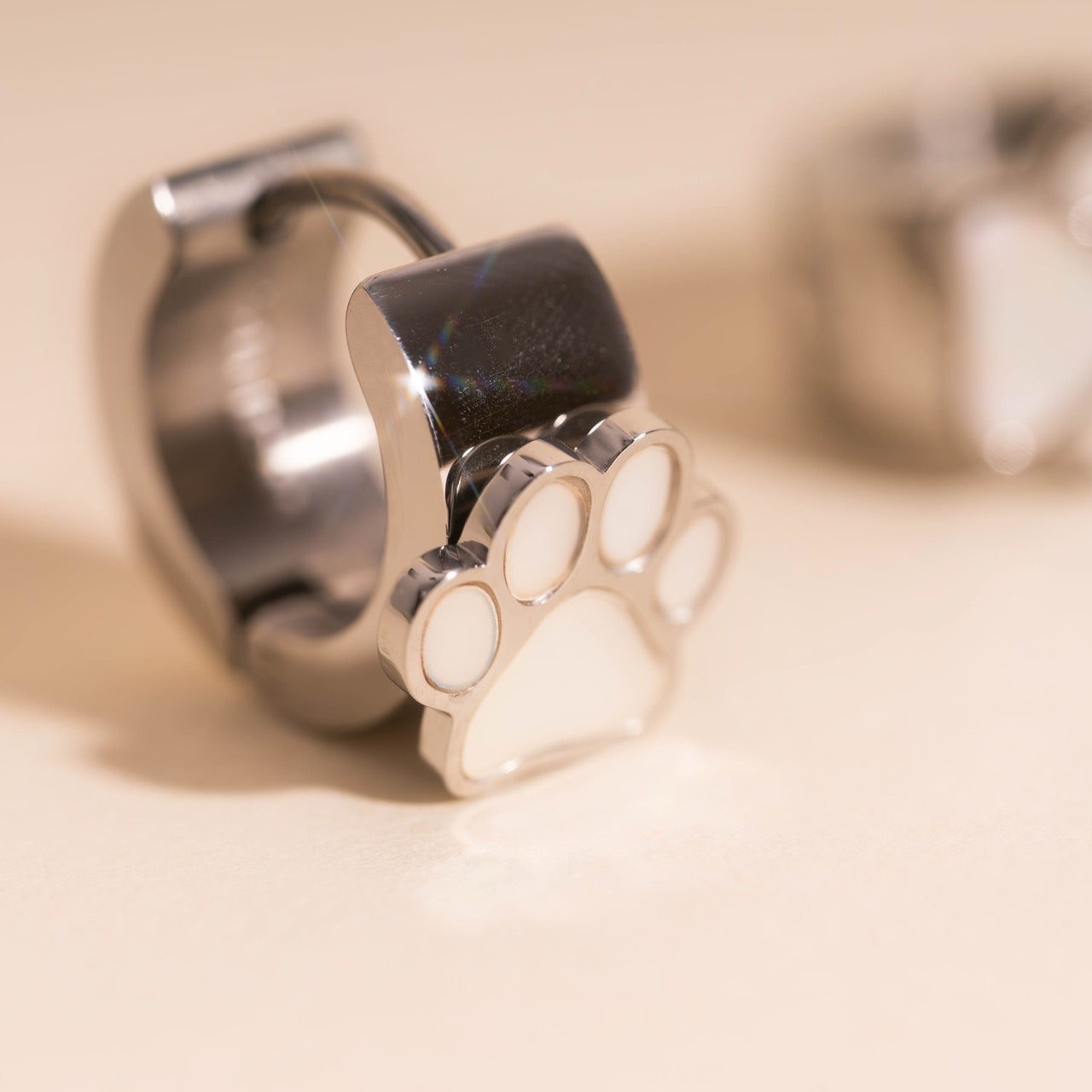 Paw Print Super Chunky 3D Huggie Hoop Earrings