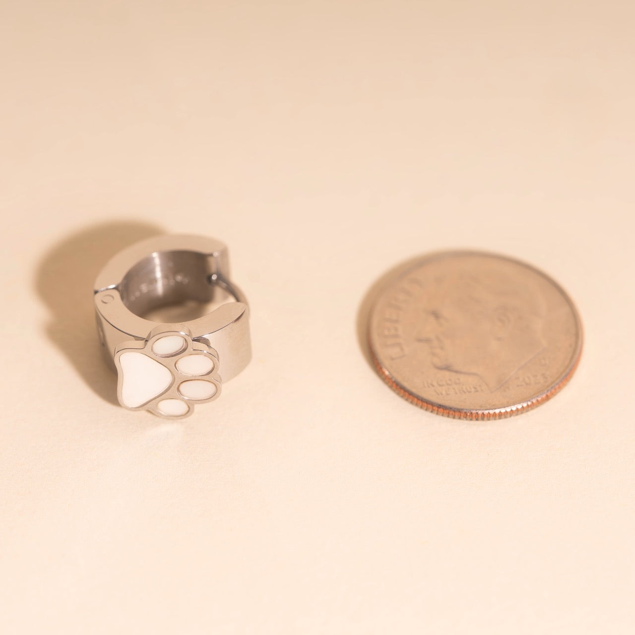 Paw Print Super Chunky 3D Huggie Hoop Earrings