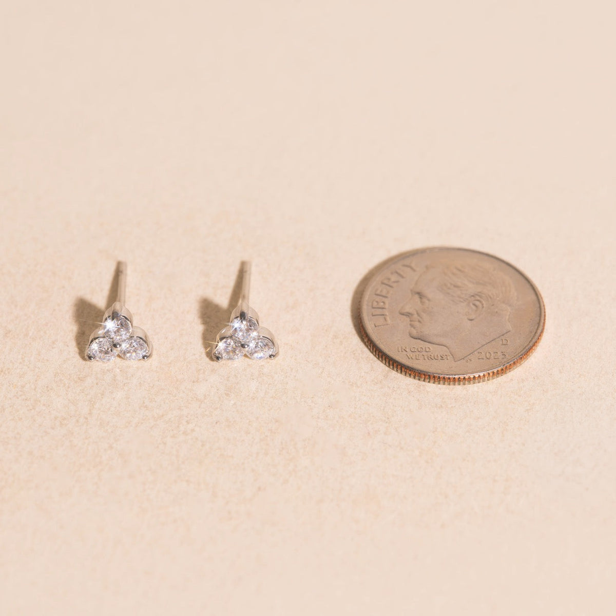 Crystal Trio Stud Earrings