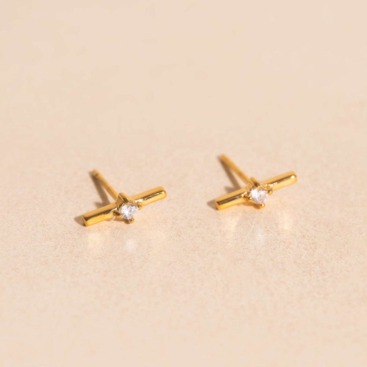 Crystal Bar Stud Earrings