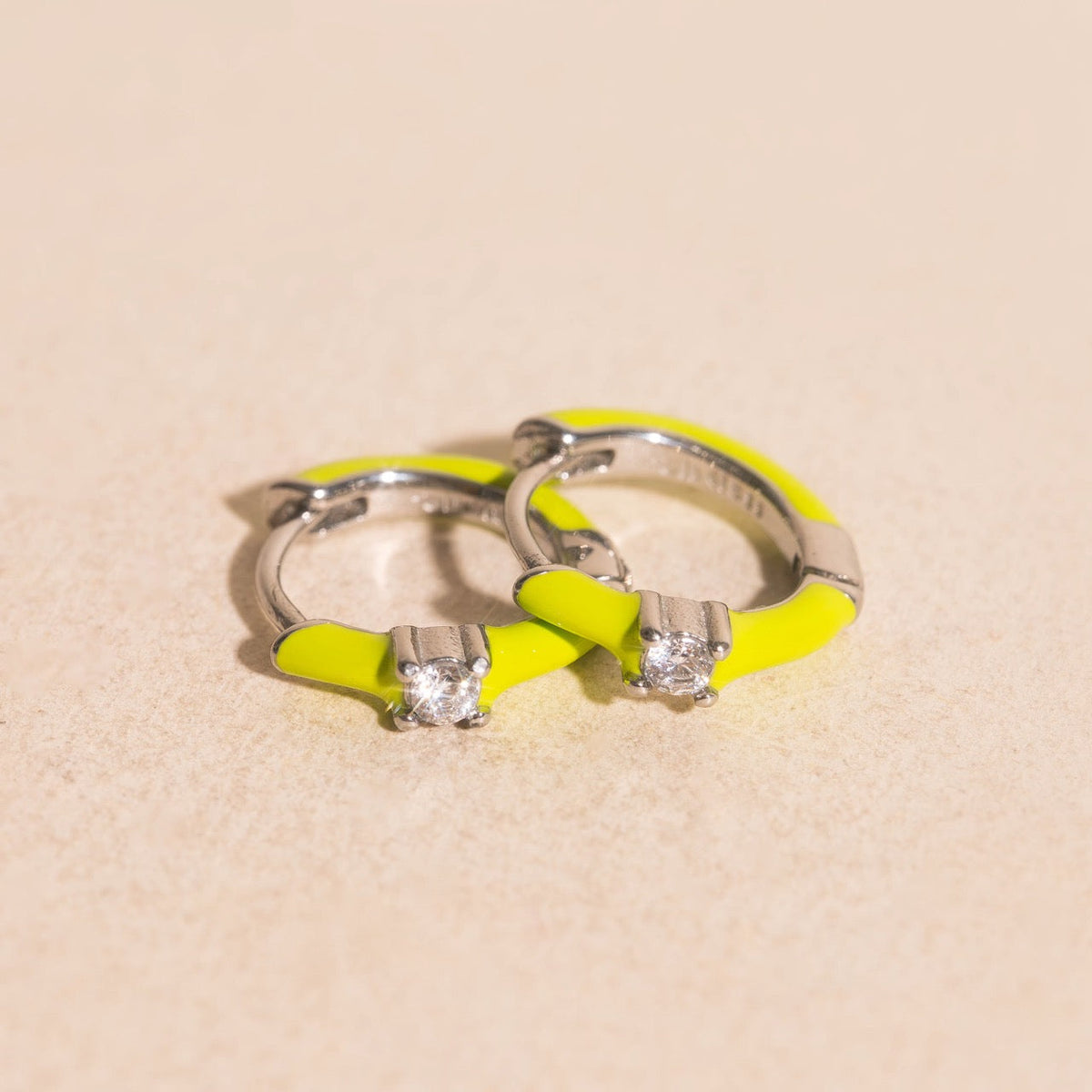 Color Pop Crystal Huggie Hoop Earrings
