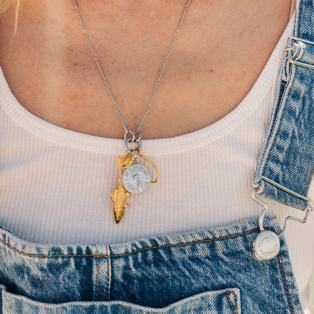 Fishing Club Necklace Charm