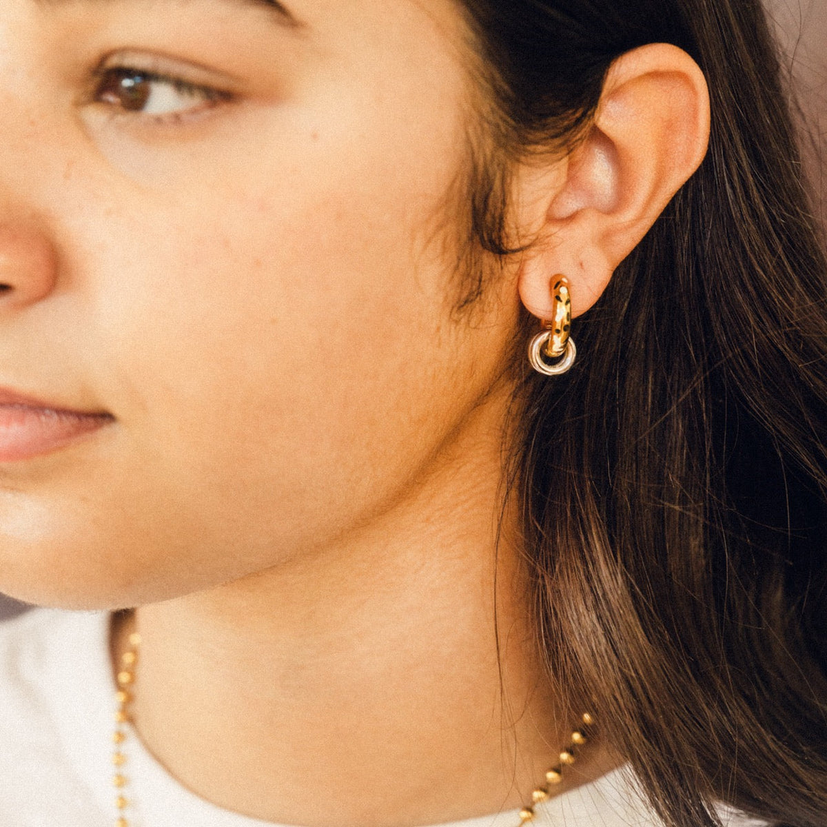 Inkdrop Chunky Rounded Huggie Hoop Earrings