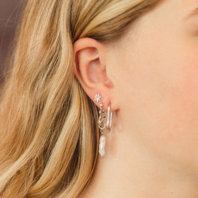 Titanium Rectangle Rounded Huggie Hoop Earrings - FeatherTUFF™
