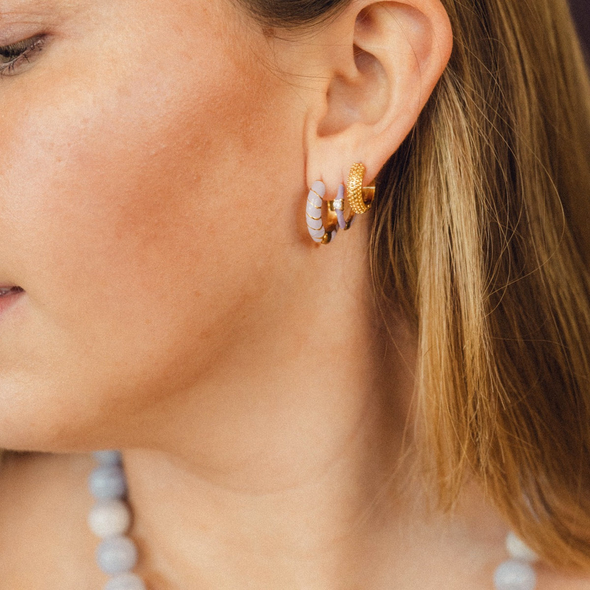 Color Pop Crystal Huggie Hoop Earrings