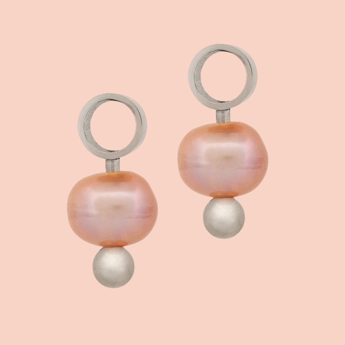 Natural Pearl Huggie Hoop Charms