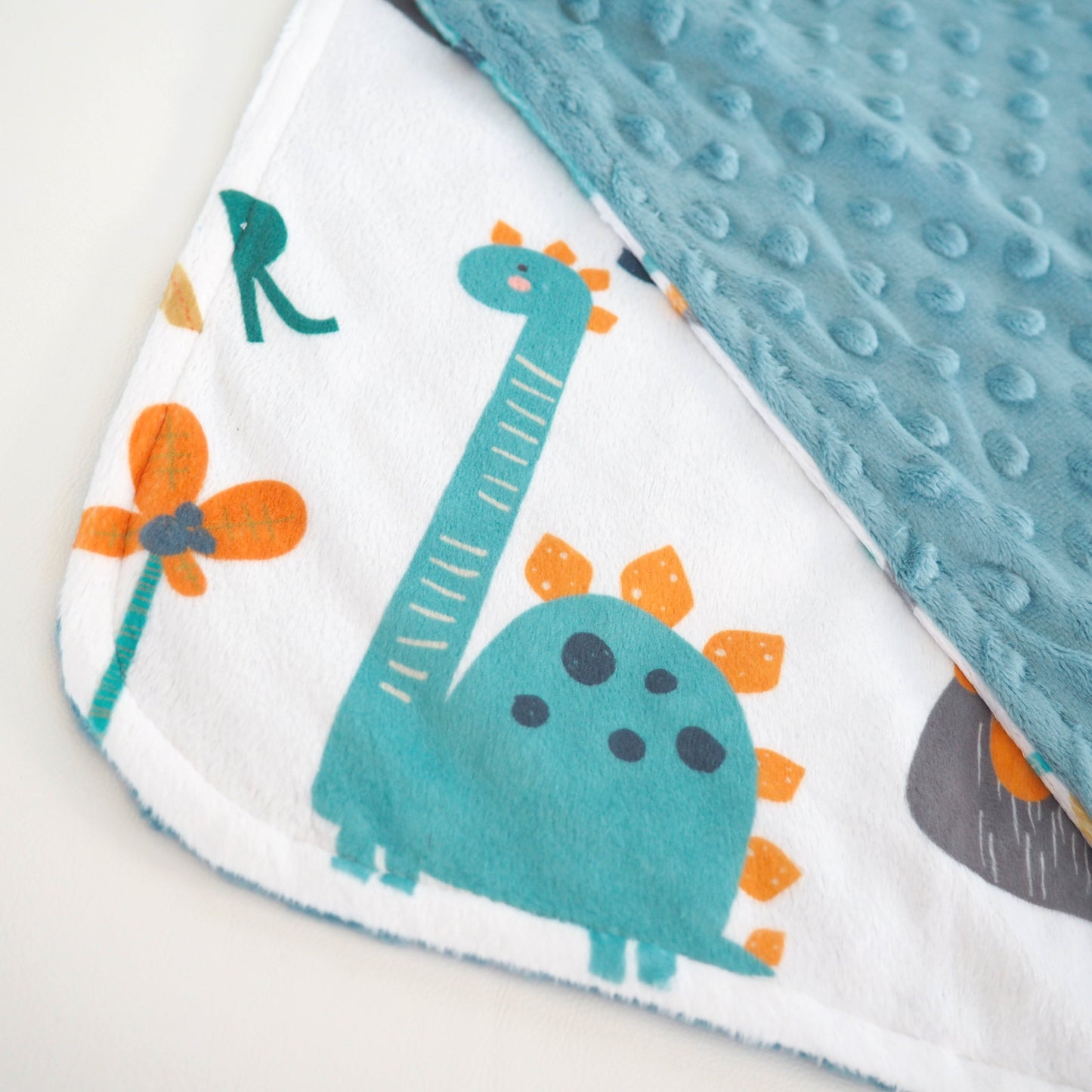 Mini Minky Blanket Dinoland Blue