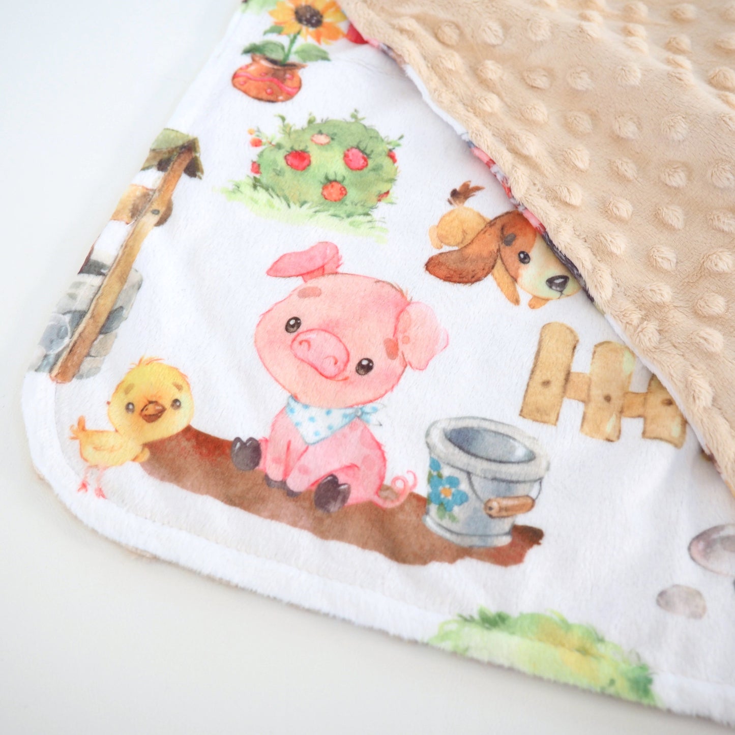 Mini Minky Blanket Farm Animals
