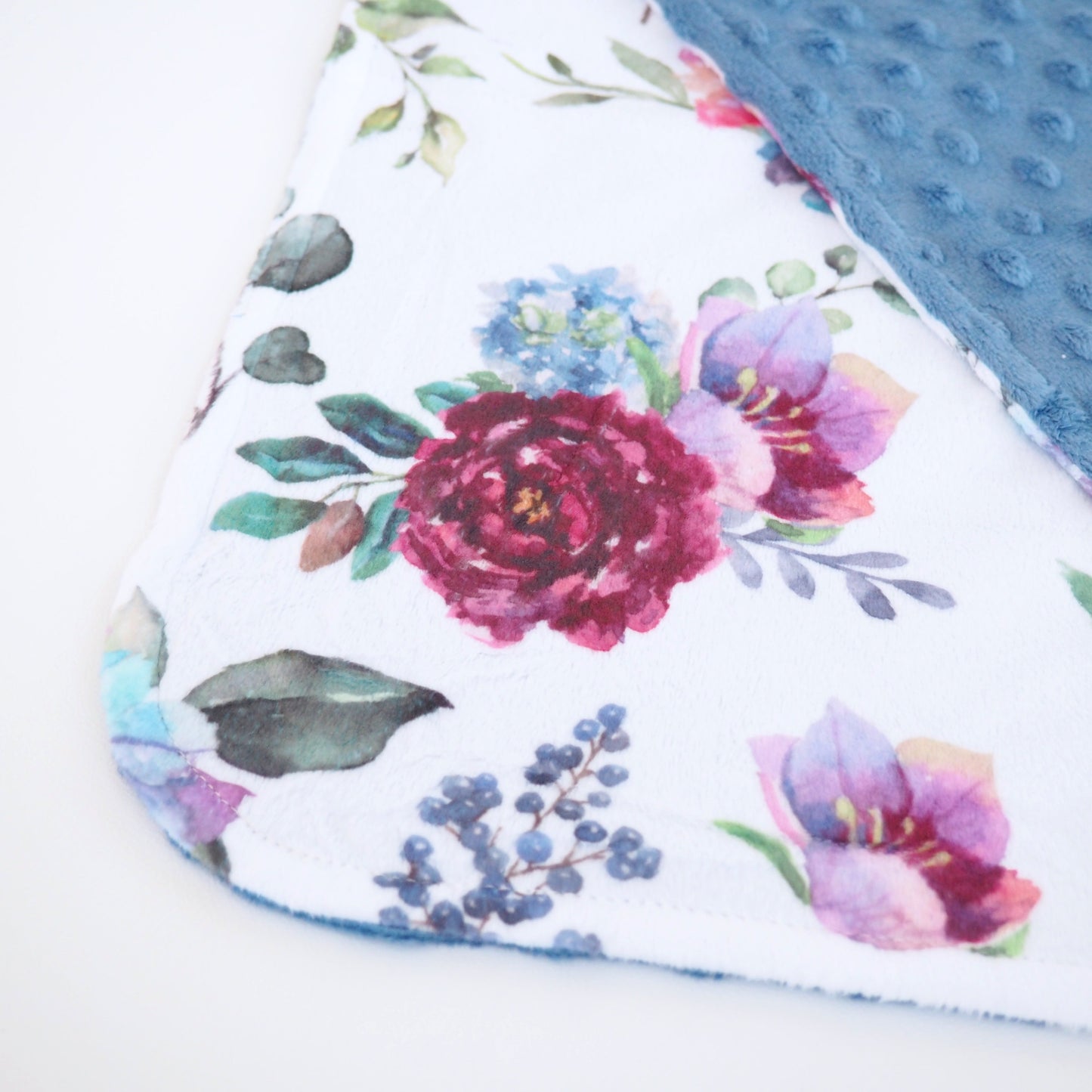 Mini Minky Blanket Blue Floral