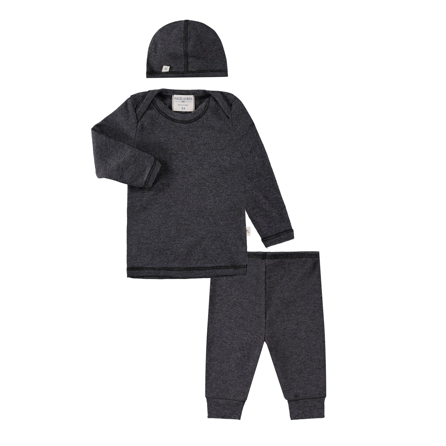 Rib Beanie, Lap Tee and Legging Set