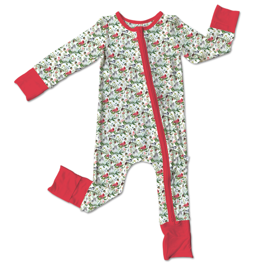 Paisley Cardinals Bamboo Convertible Footie (Pre-Order)