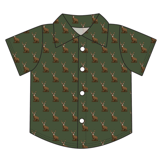 Parker Tate Deer Bamboo Button Down Tee (Pre-Order)