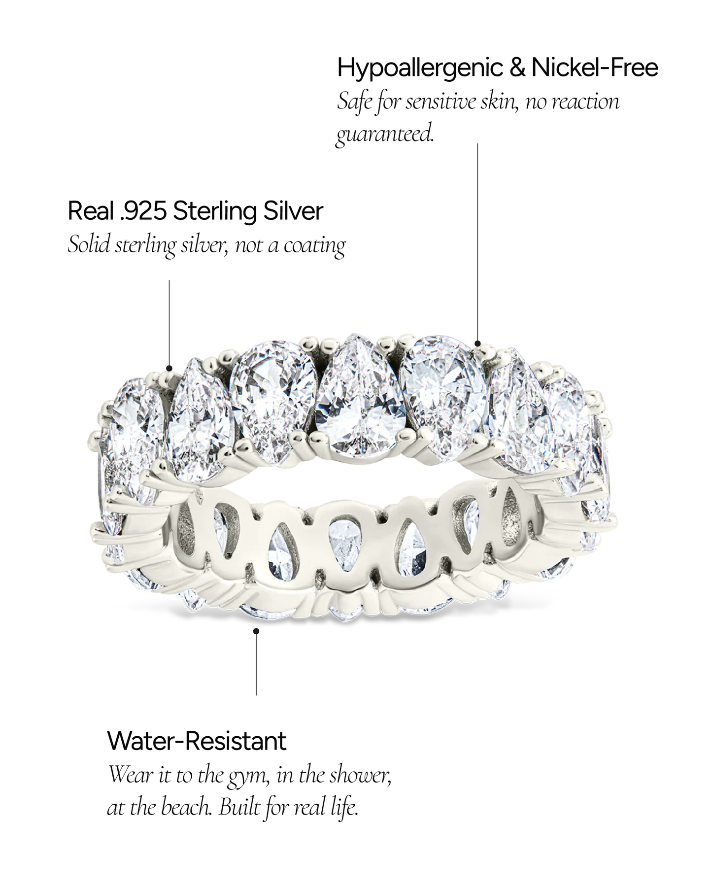 Sterling Silver Janis CZ Eternity Band Ring