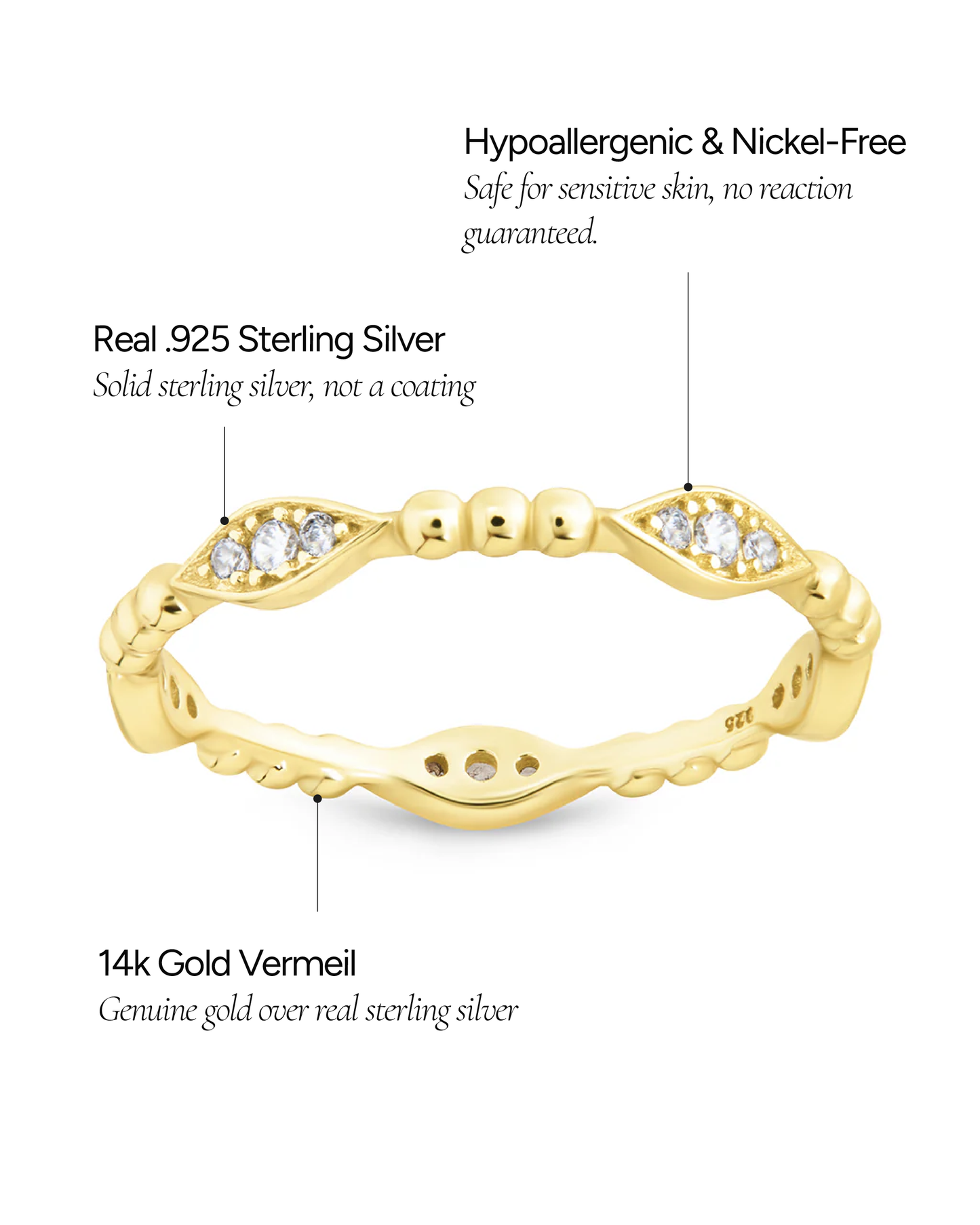 Sterling Silver Lydia CZ Bubble Ring