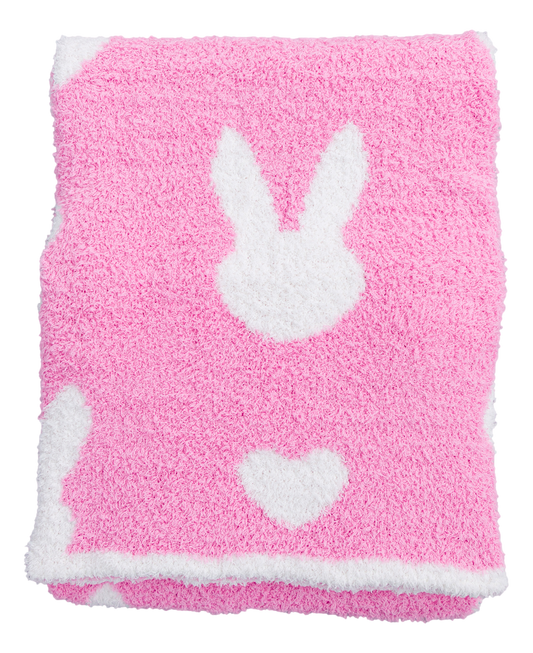 Pink Bunny Microfiber Blanket- TODDLER