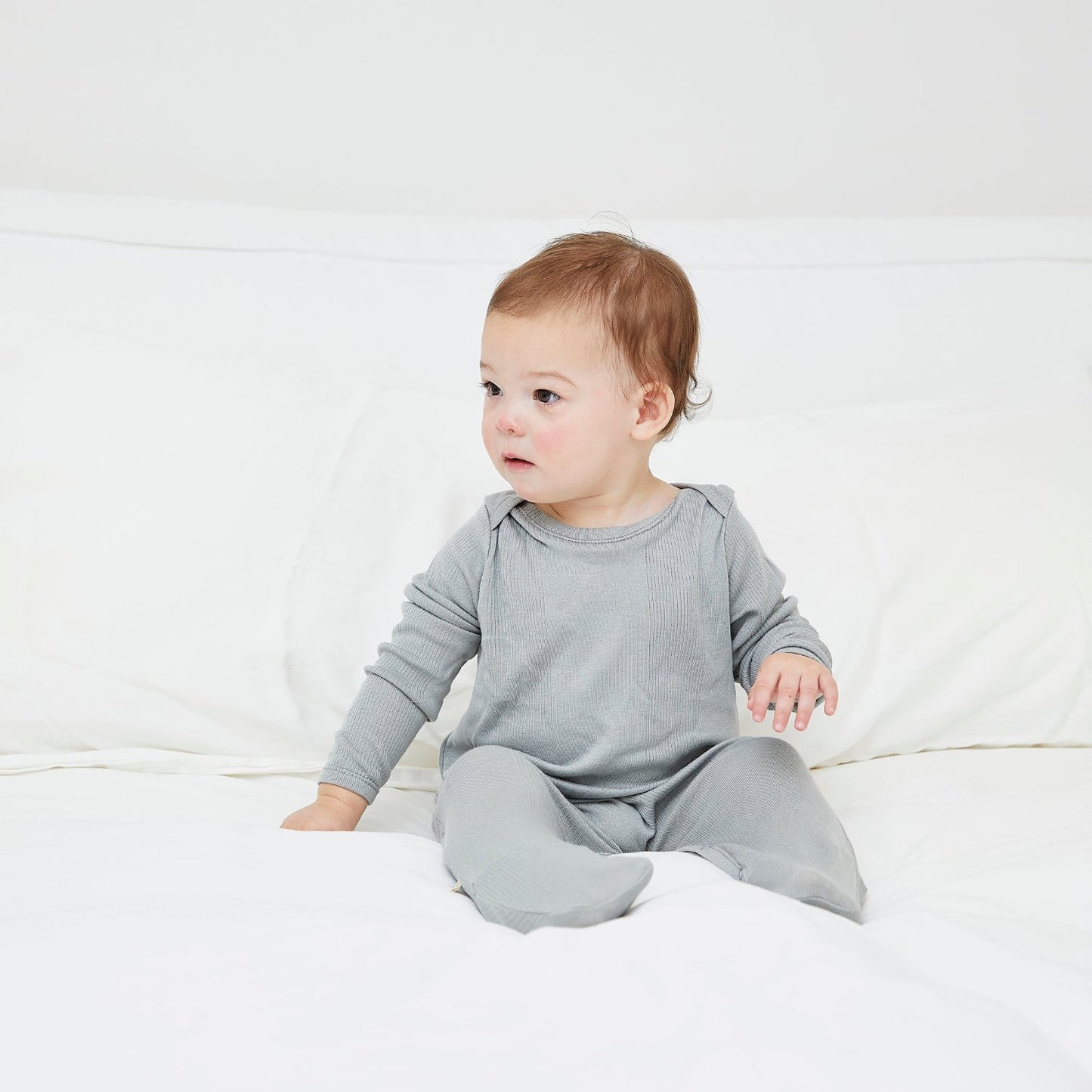 Variegated Rib Lap Tee Footie Pajama