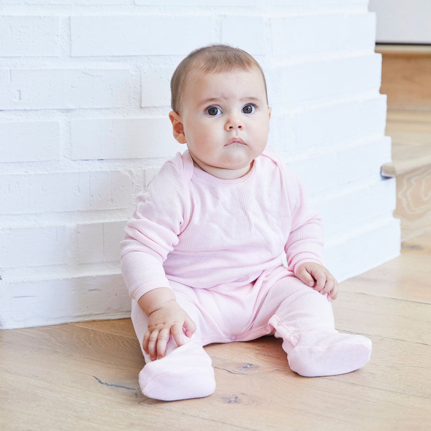 Variegated Rib Lap Tee Footie Pajama