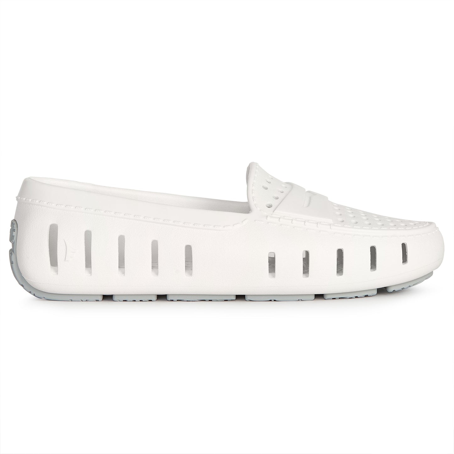 Women's Posh Bright White Harbor Mist Gray Loafers