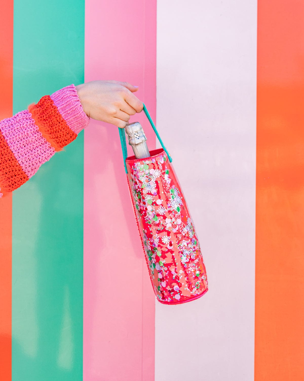 Holiday Spirit Confetti Wine Bag