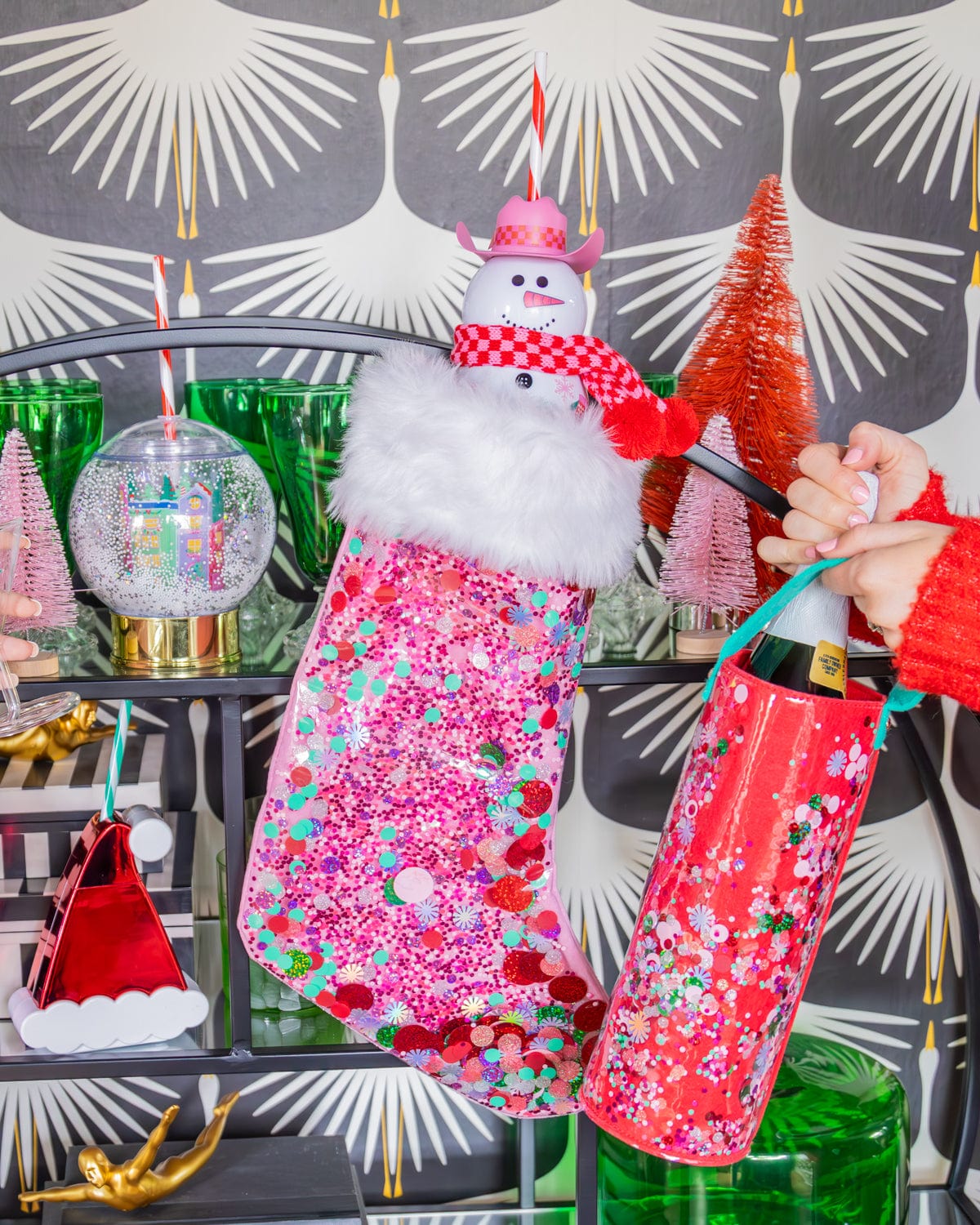Holiday Spirit Confetti Wine Bag