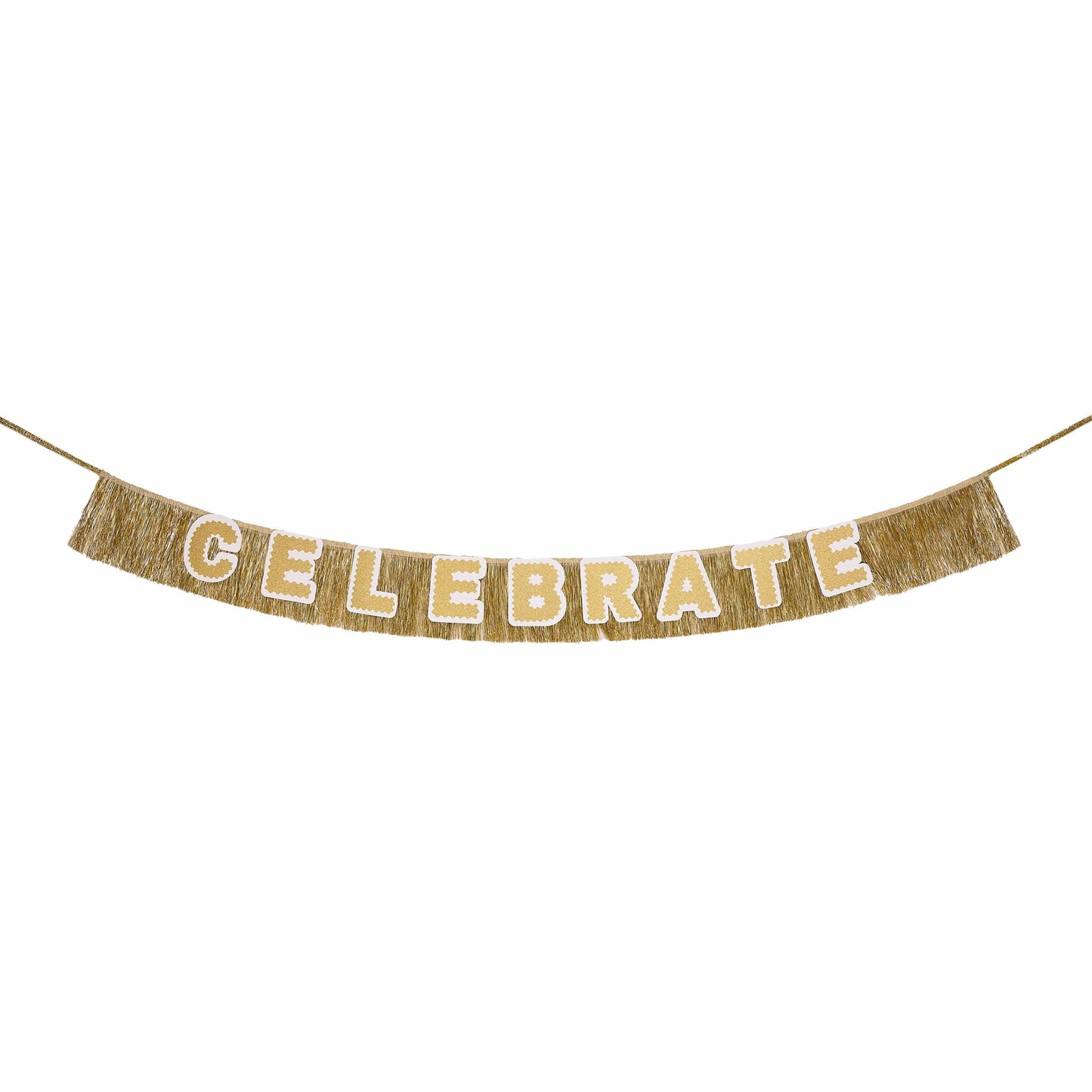 Customizable Gold Fringe Reusable Party Banner