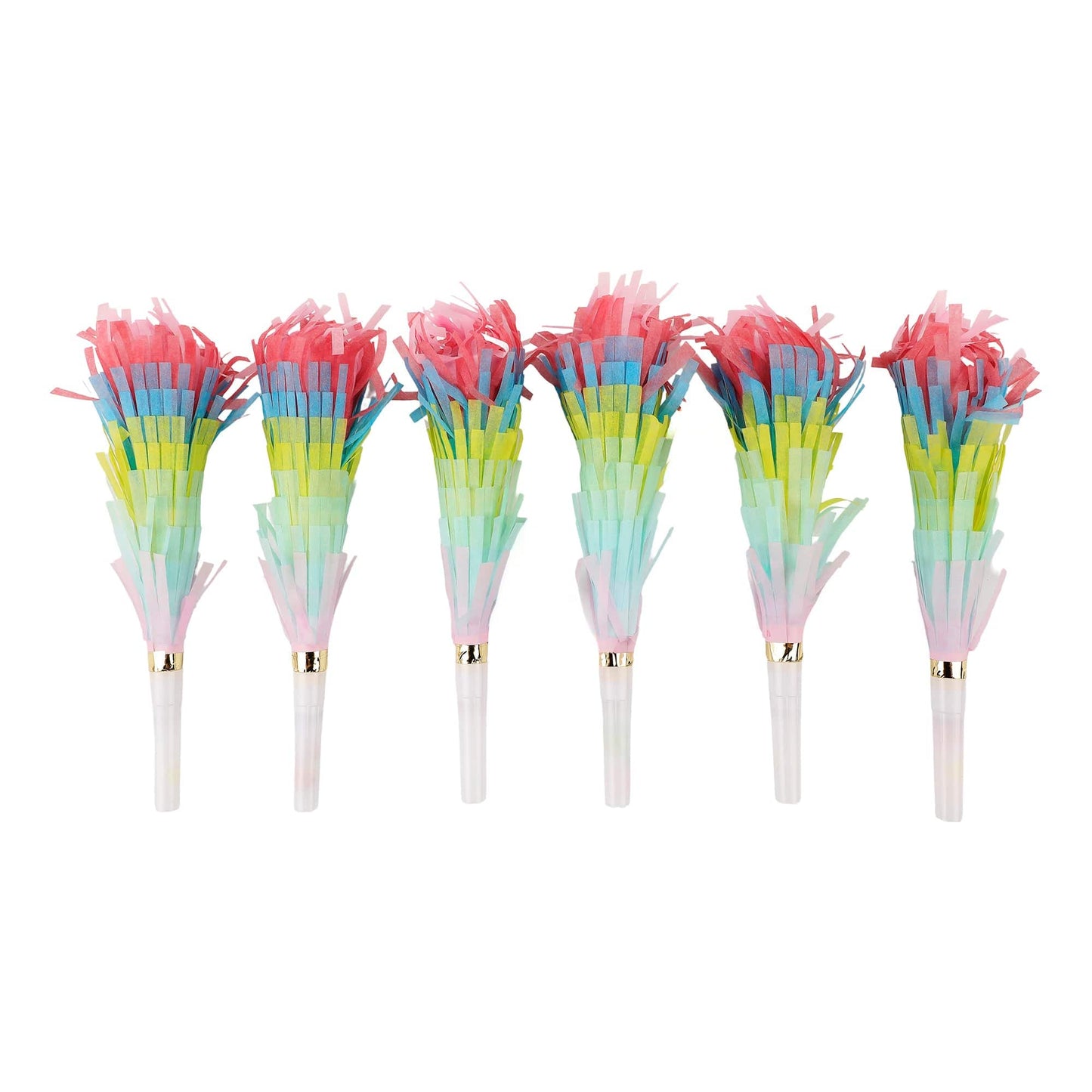 Confetti Burst Fringe Party Blowers (6 ct)