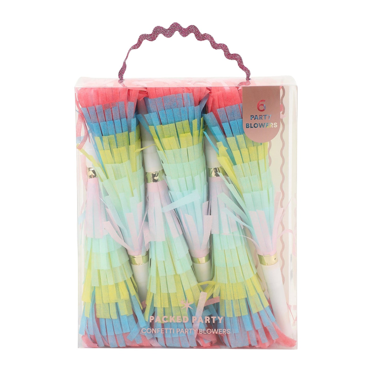 Confetti Burst Fringe Party Blowers (6 ct)